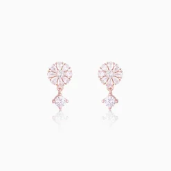 Rose Gold Floral Earrings