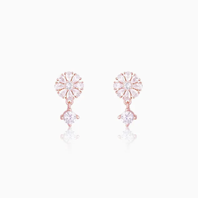 Rose Gold Floral Earrings