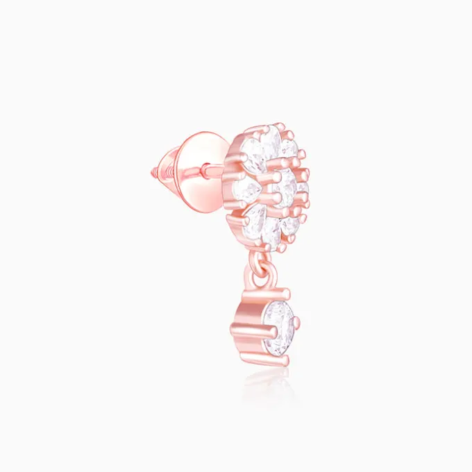 Rose Gold Floral Earrings