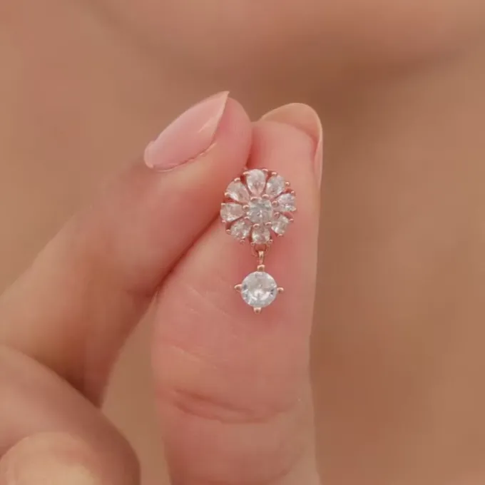 Rose Gold Floral Earrings