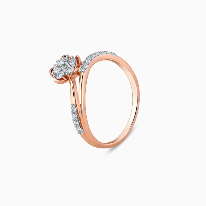 Rose Gold Floral Enigma Diamond Ring