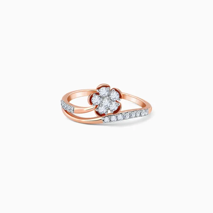 Rose Gold Floral Enigma Diamond Ring