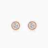 Rose Gold Floral Glam Lab Grown Diamond Earrings