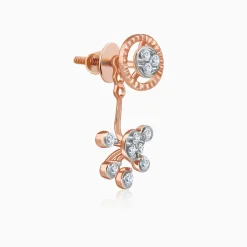 Rose Gold Floral Glam Lab Grown Diamond Earrings