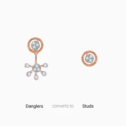 Rose Gold Floral Glam Lab Grown Diamond Earrings