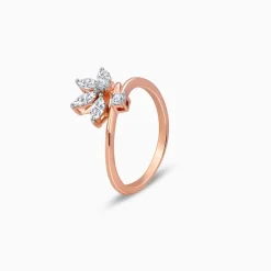 Rose Gold Floral Glam Lab Grown Diamond Ring