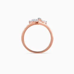 Rose Gold Floral Glam Lab Grown Diamond Ring