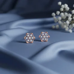 Rose Gold Floral Joy Lab Grown Diamond Studs