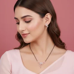 Rose Gold Floral Love Bond Mangalsutra Set