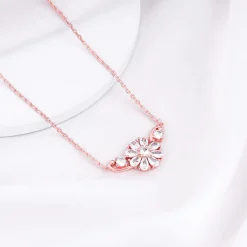 Rose Gold Floral Necklace