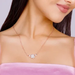 Rose Gold Floral Necklace