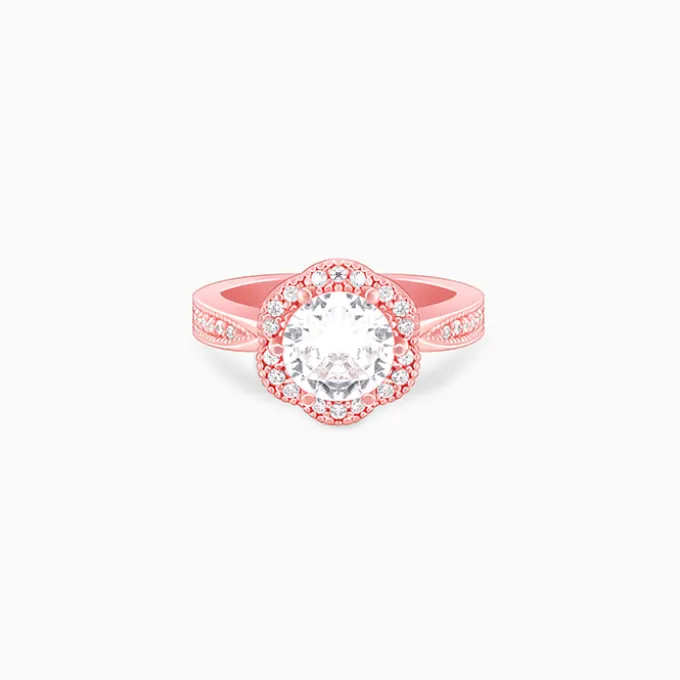 Rose Gold Floral Shine Ring