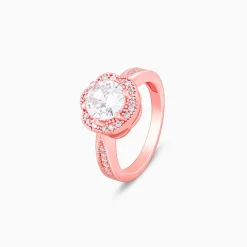 Rose Gold Floral Shine Ring