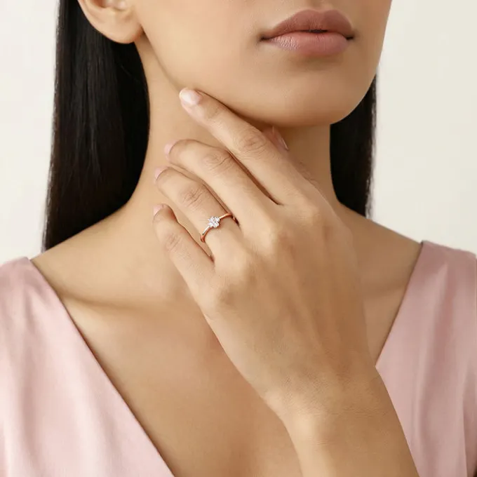 Rose Gold Floral Vows Ring
