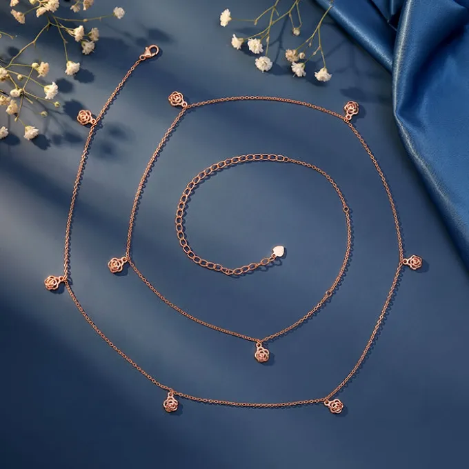Rose Gold Floral Waist Chain