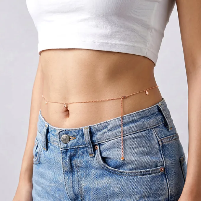 Rose Gold Floral Waist Chain