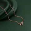 Rose Gold Floret Bow Necklace