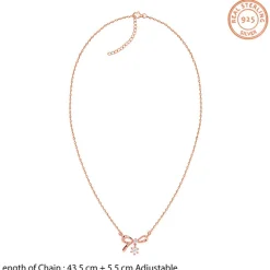 Rose Gold Floret Bow Necklace