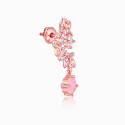 Rose Gold Floret Elegance Drop Earrings