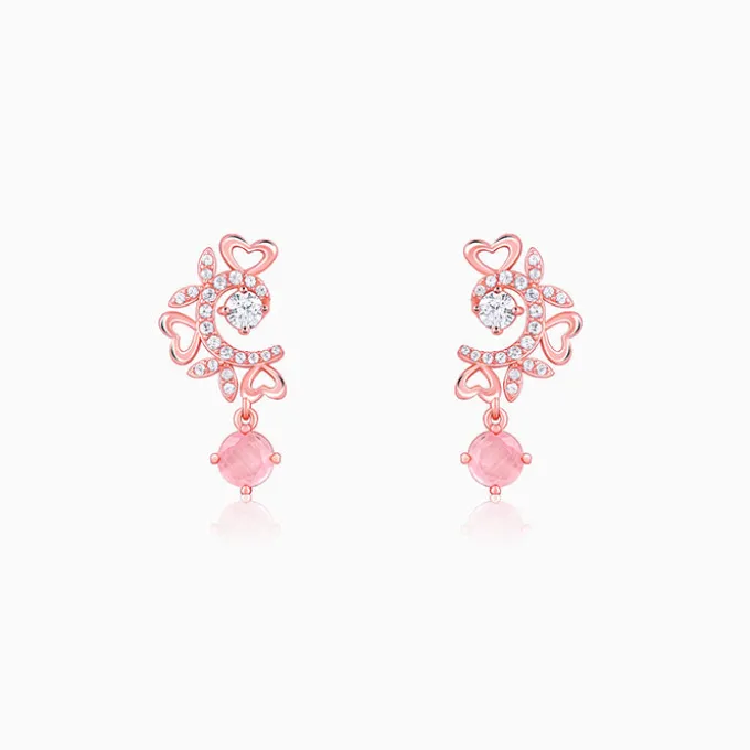 Rose Gold Floret Elegance Drop Earrings