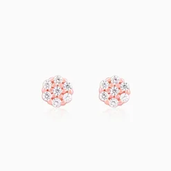 Rose Gold Flower Bling Studs