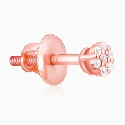 Rose Gold Flower Bling Studs