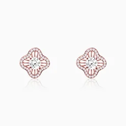 Rose Gold Flower Blossom Earrings