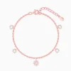 Rose Gold Flower Charm Bracelet