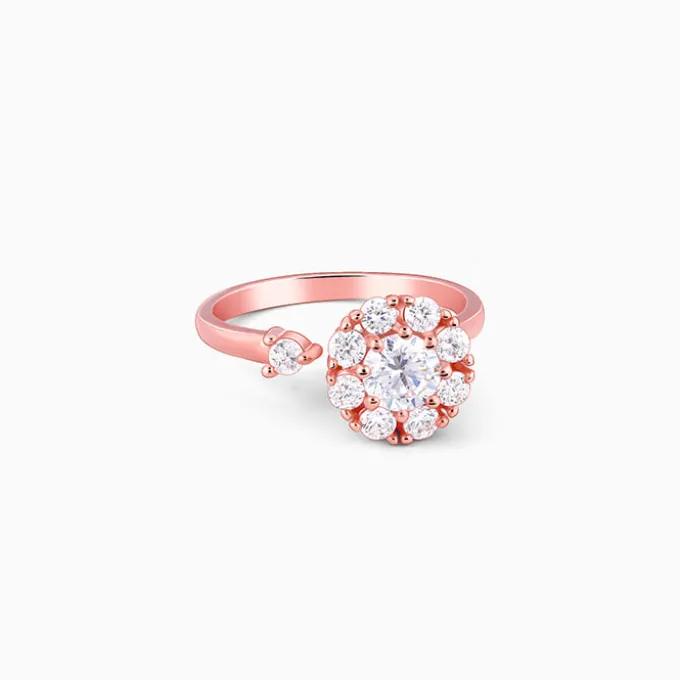 Rose Gold Flower Twist Ring