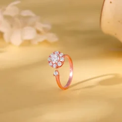 Rose Gold Flower Twist Ring