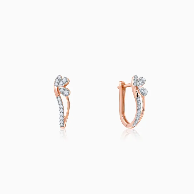 Rose Gold Flowery Lab Grown Diamond Earrings
