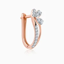 Rose Gold Flowery Lab Grown Diamond Earrings