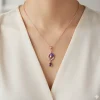 Rose Gold Flowing Crocus Pendant with Link Chain