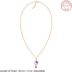 Rose Gold Flowing Crocus Pendant with Link Chain
