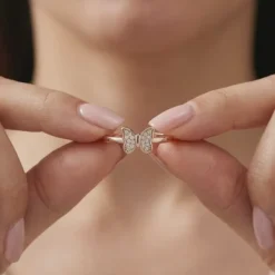 Rose Gold Flutter Shine Ring (Size 12)