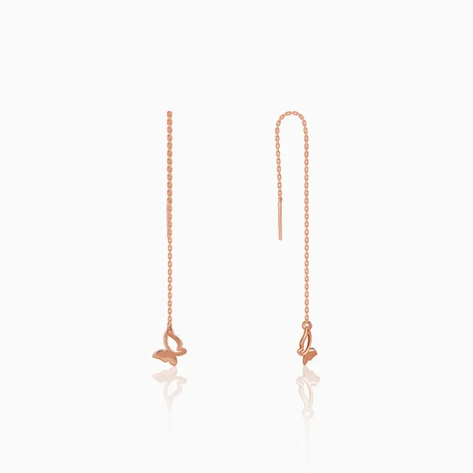 Rose Gold Fluttering Beauty Sui Dhaga Earrings
