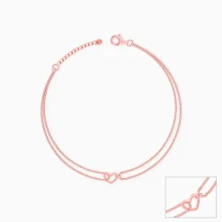 Rose Gold Follow Love Layered Anklet
