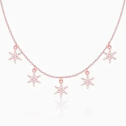 Rose Gold Frost Charm Necklace