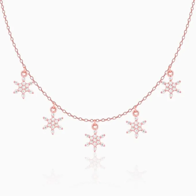 Rose Gold Frost Charm Necklace