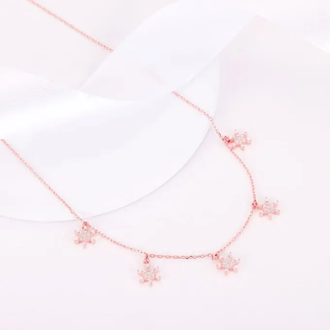 Rose Gold Frost Charm Necklace