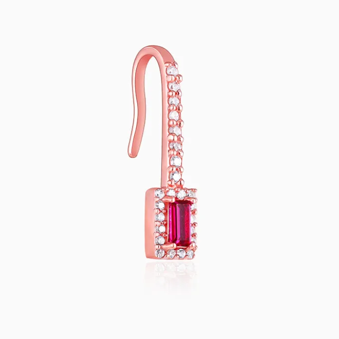 Rose Gold Fuchsia Earrings