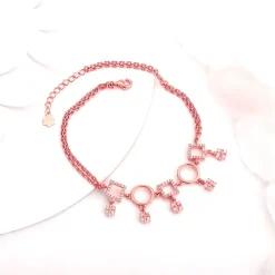 Rose Gold Geometric Anklet
