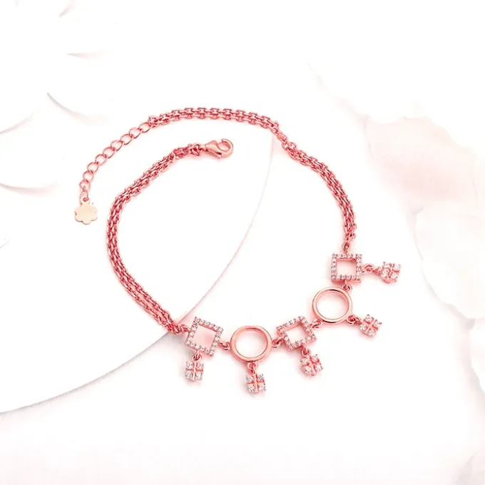 Rose Gold Geometric Anklet
