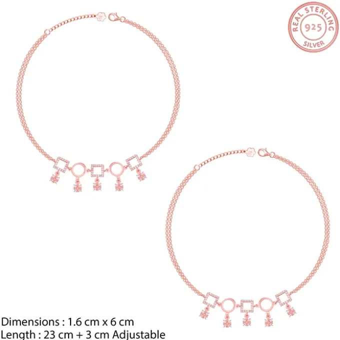 Rose Gold Geometric Anklet