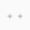 Rose Gold Geometric Square Diamond Earrings