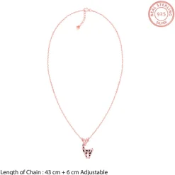 Rose Gold Giraffe Pendant With Link Chain