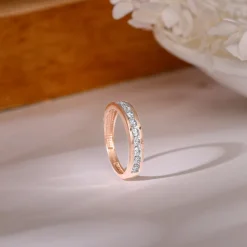 Rose Gold Glistening Amber Diamond Ring