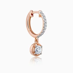 Rose Gold Glittering Drop Lab Grown Diamond Earrings