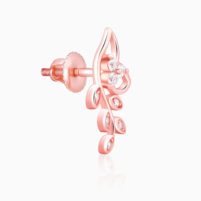 Rose Gold Glittering Earrings
