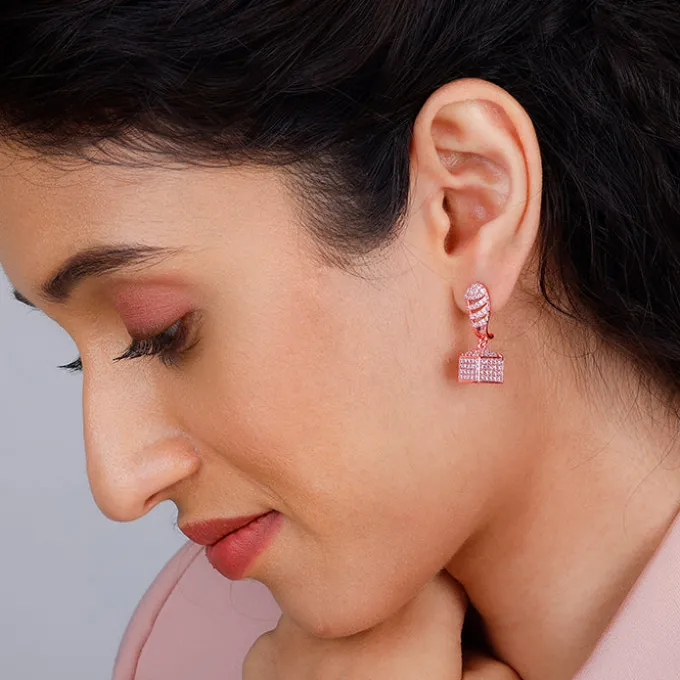 Rose Gold Glittering Grace Jhumki